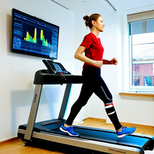 Home 14 Biomechanics Analysis**
"A physiotherapist in a brightly lit clinic, analyzing the running gait of a fully clothed athlete on a treadmill. Motion capture markers are visible. Focus on the digital display showing biomechanical data. Appropriate attire, safe for work, perfect anatomy, natural proportions, professional setting, modest clothing."
**