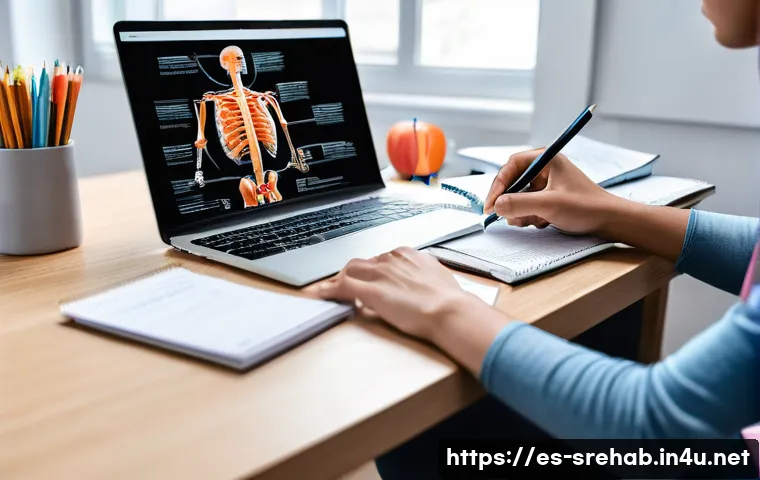 스포츠재활 자격증 공부 방법 - **Prompt:** A young adult, of neutral gender, is engrossed in studying for a sports rehabilitation c...