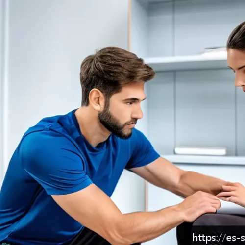 스포츠재활 경력 초보자를 위한 가이드 - A professional sports physiotherapist examining a young adult athlete&rsquo;s injured knee in a modern cli...